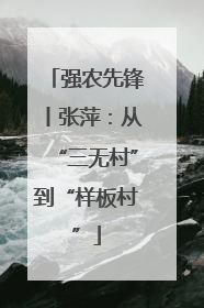 强农先锋丨张萍：从“三无村”到“样板村”